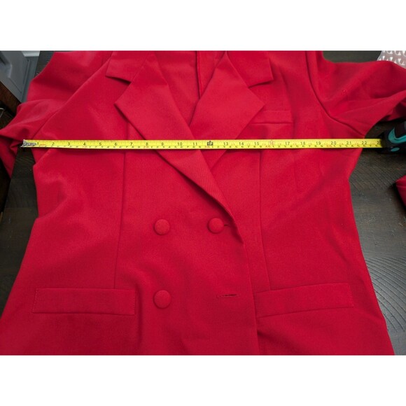 Roamans Womens Blazer Size 16 Red Double Breasted Career Vtg 90s Classic - Picture 8 of 9
